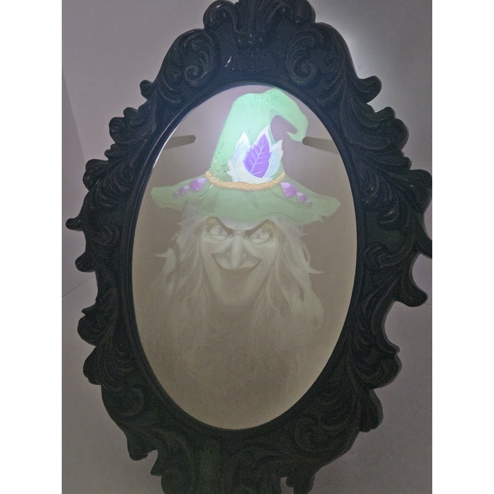 Animated Talking Witch Haunted Mirror Halloween Decor 17" Gothic Ornate Mirror
